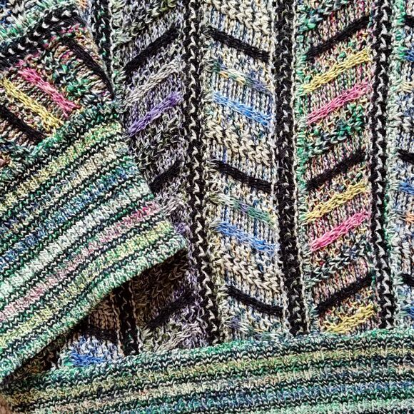 VTG Horst Dusseldorf Sweater Men's Size Large Pastel V-Neck Pullover Coogi Knit - Picture 5 of 7